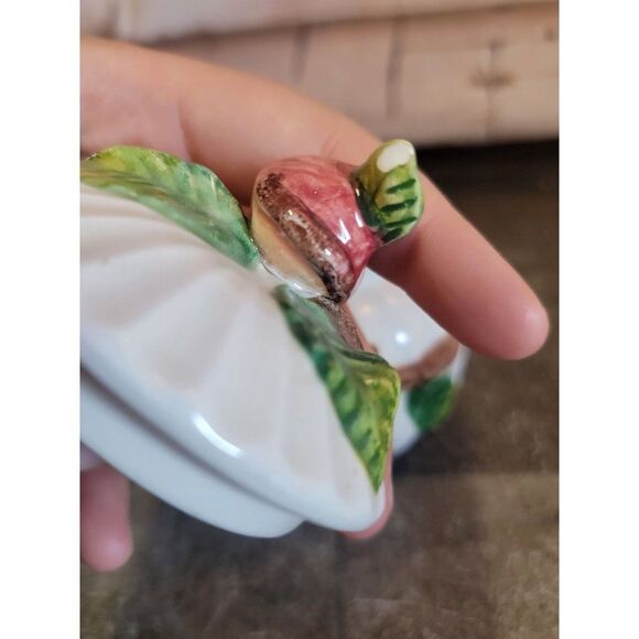 Omnibus japan ceramic white Apple container branch - Picture 4 of 8